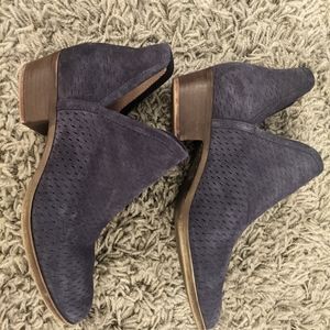 Lucky Brand Blue Suede Booties Sz 9